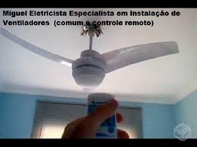 Foto 1 - Instalação: ventiladores comum e controle remoto