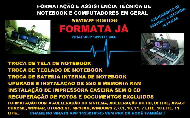 Foto 1 - Formatao de notebook e microcomputador